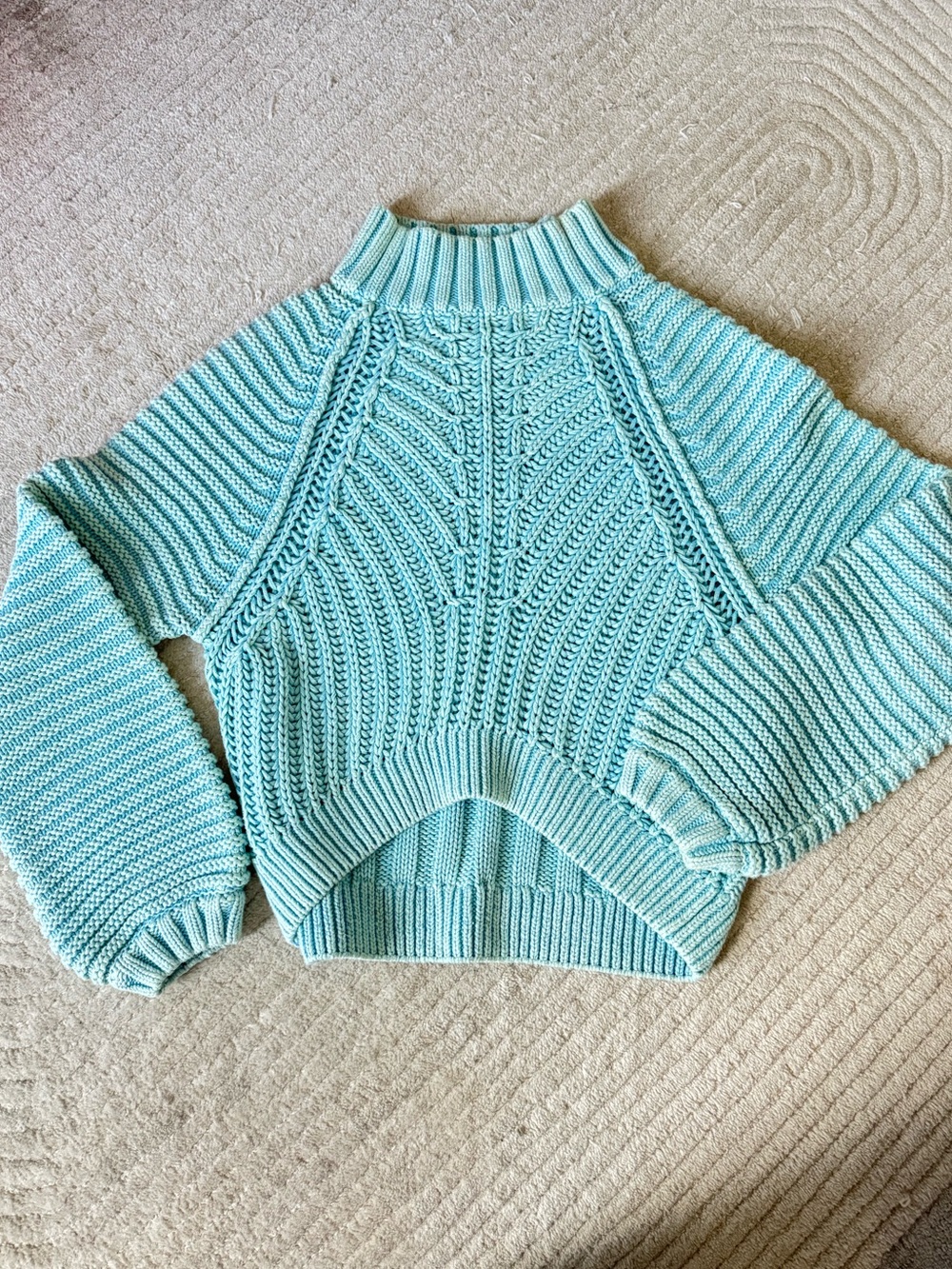 FREE PEOPLE Light Blue oversized large Knit Women's Sweater
